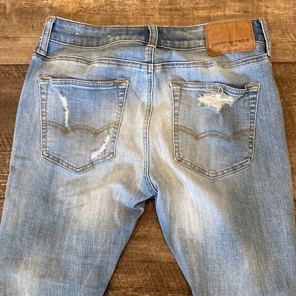 AMERICAN EAGLE Extreme Flex 4 Distressed Slim Jeans 29x30 - Picture 9 of 10
